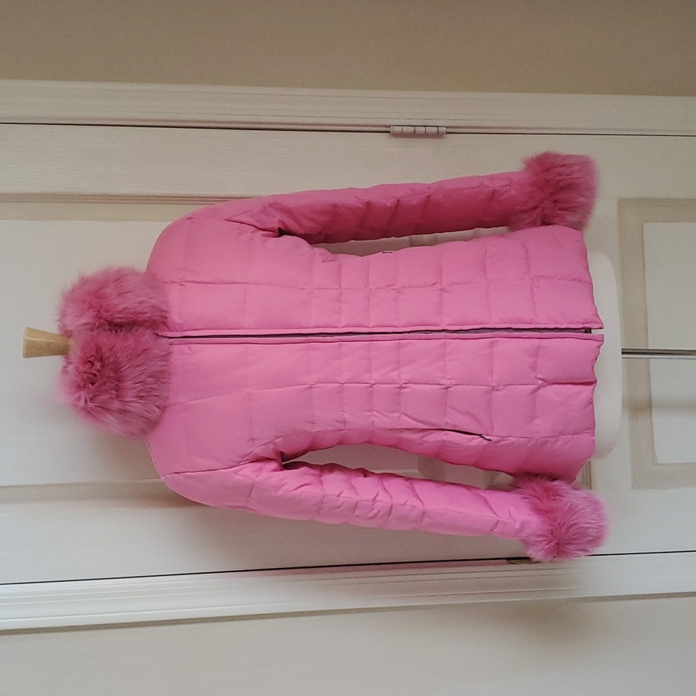 Barbie Pink Fox Fur Puffer Jacket